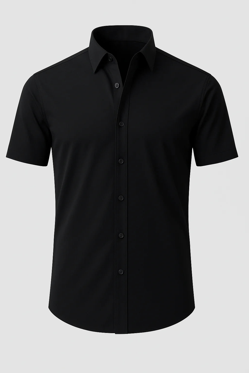 Non-Iron 4-Way Stretch Shirt with Transparent Buttons