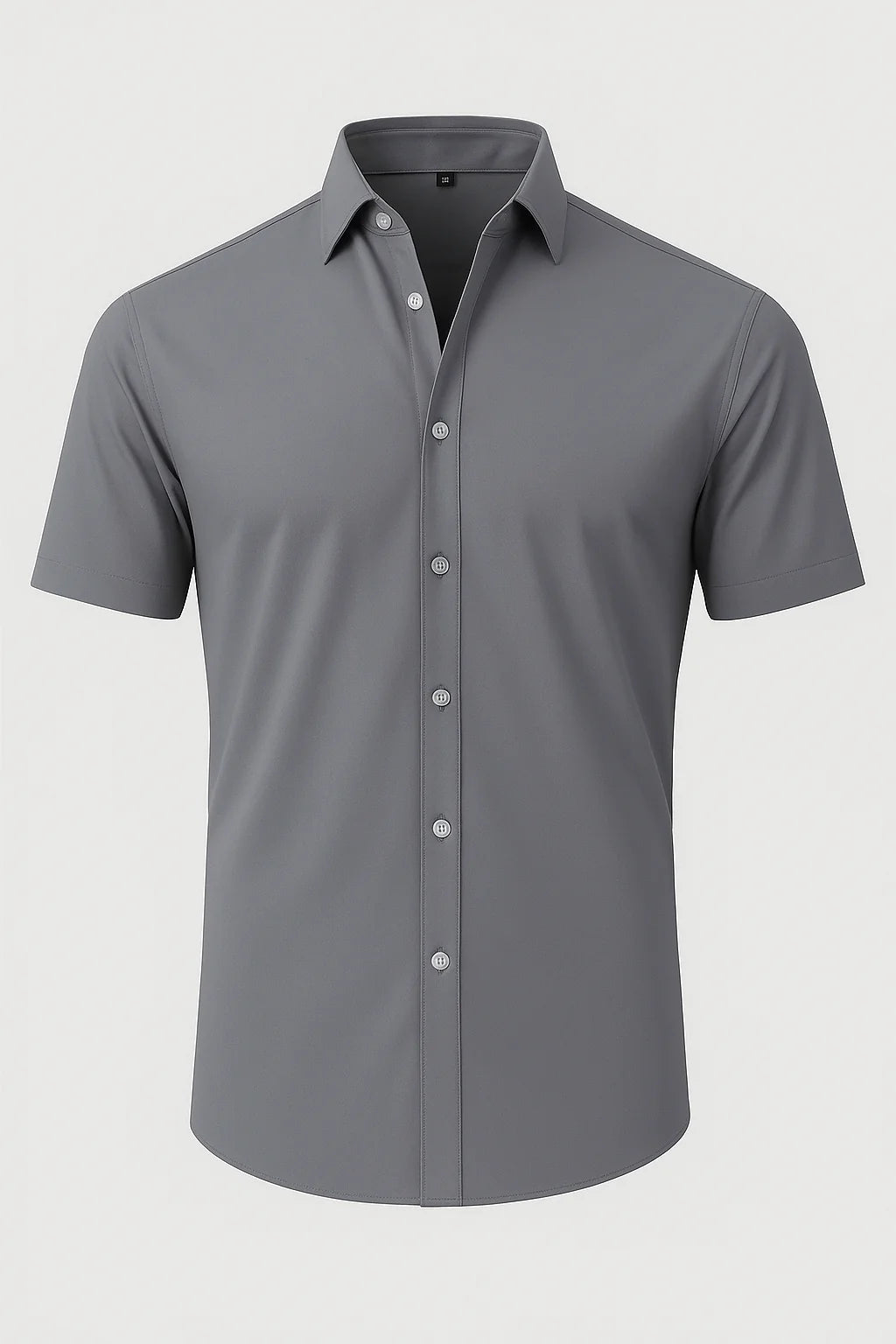 Non-Iron 4-Way Stretch Shirt with Transparent Buttons