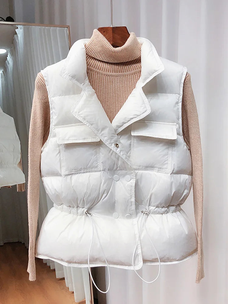 2025 New Ultra Light down Vest Women Short Vest Windproof Lightweight Warm Waistcoat Female White Duck down down Coat Sleeveless