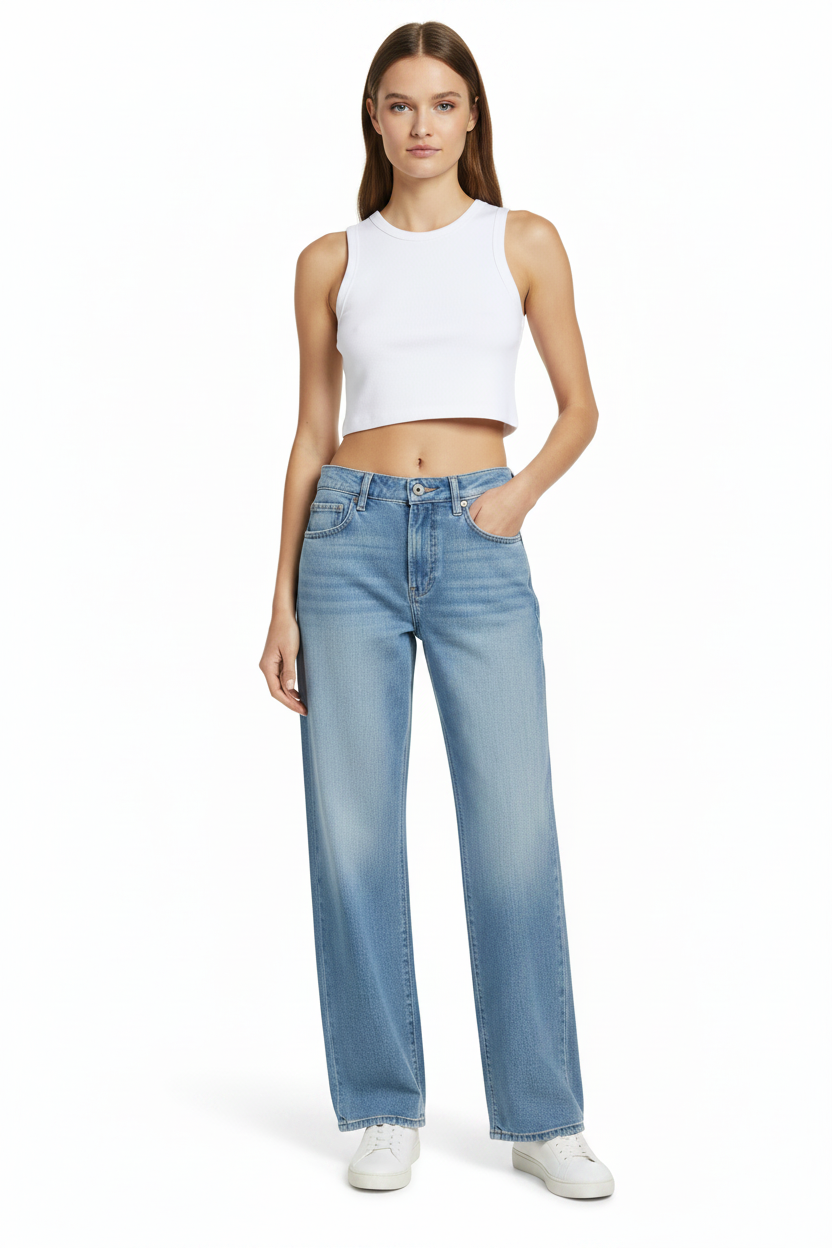 Modelo cuerpo completo con cara visible
