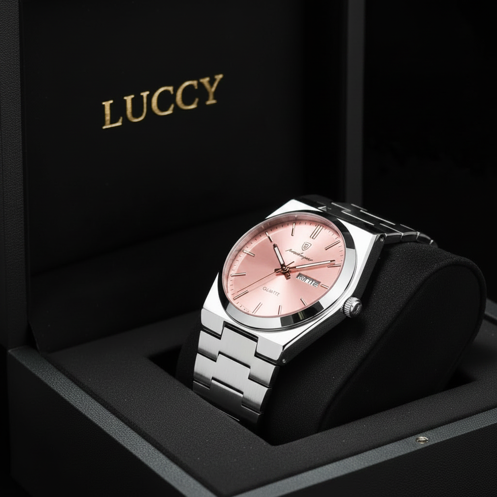 Reloj Luccy con dial rosado