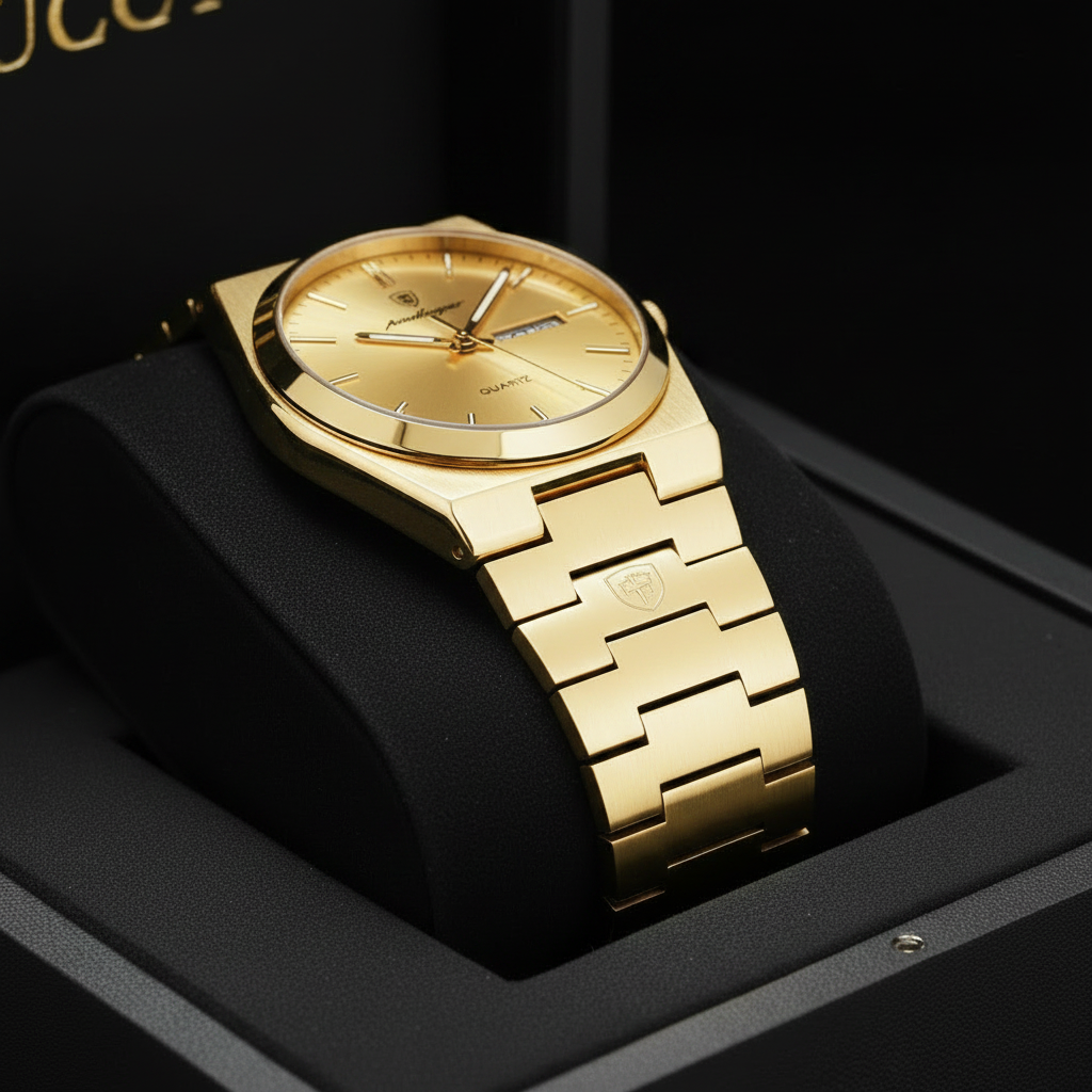 Reloj Luccy dorado - detalle correa