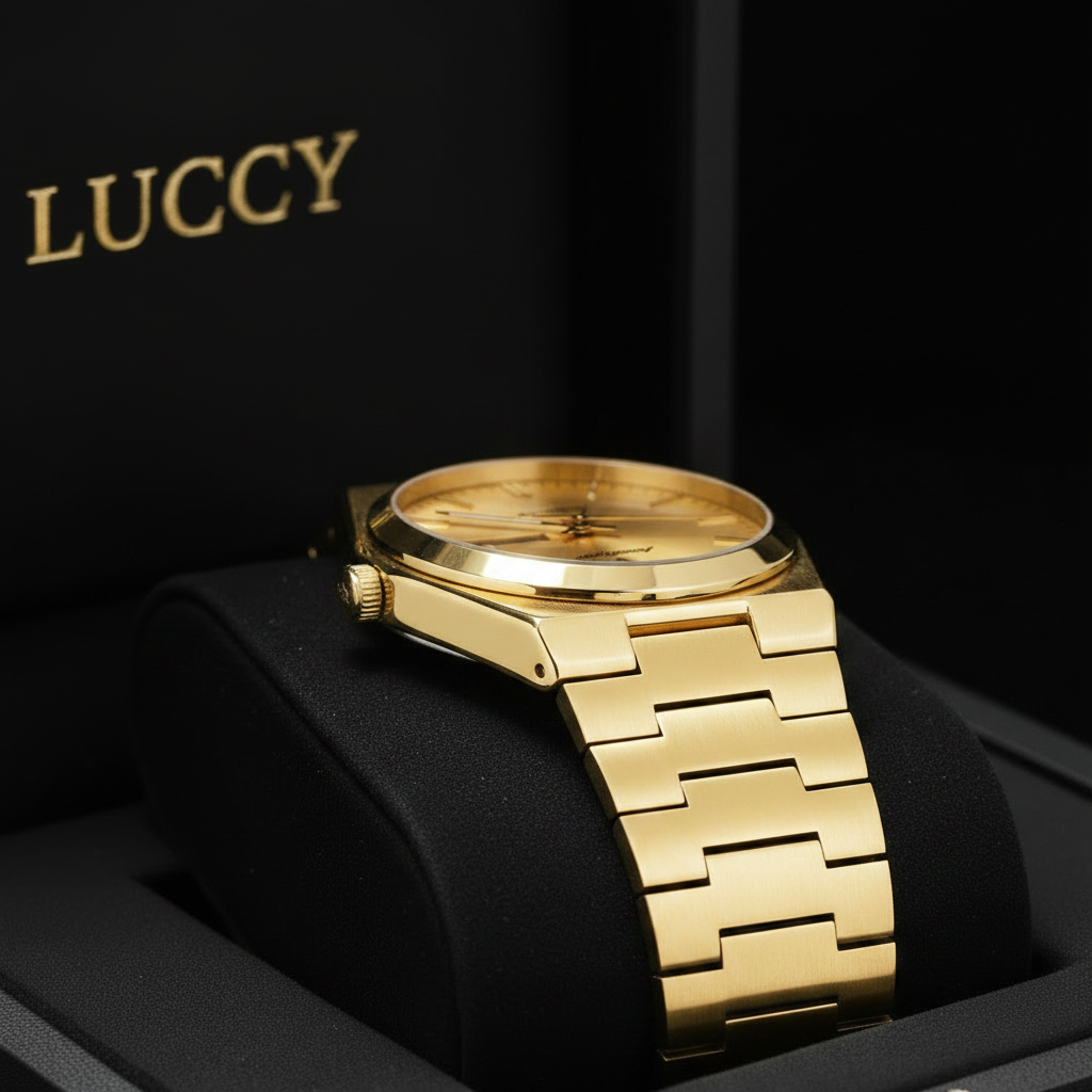 Reloj Luccy dorado - vista lateral