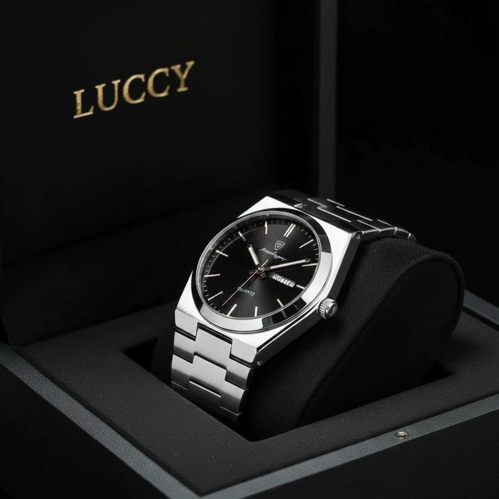 Reloj Luccy rosado con centro negro