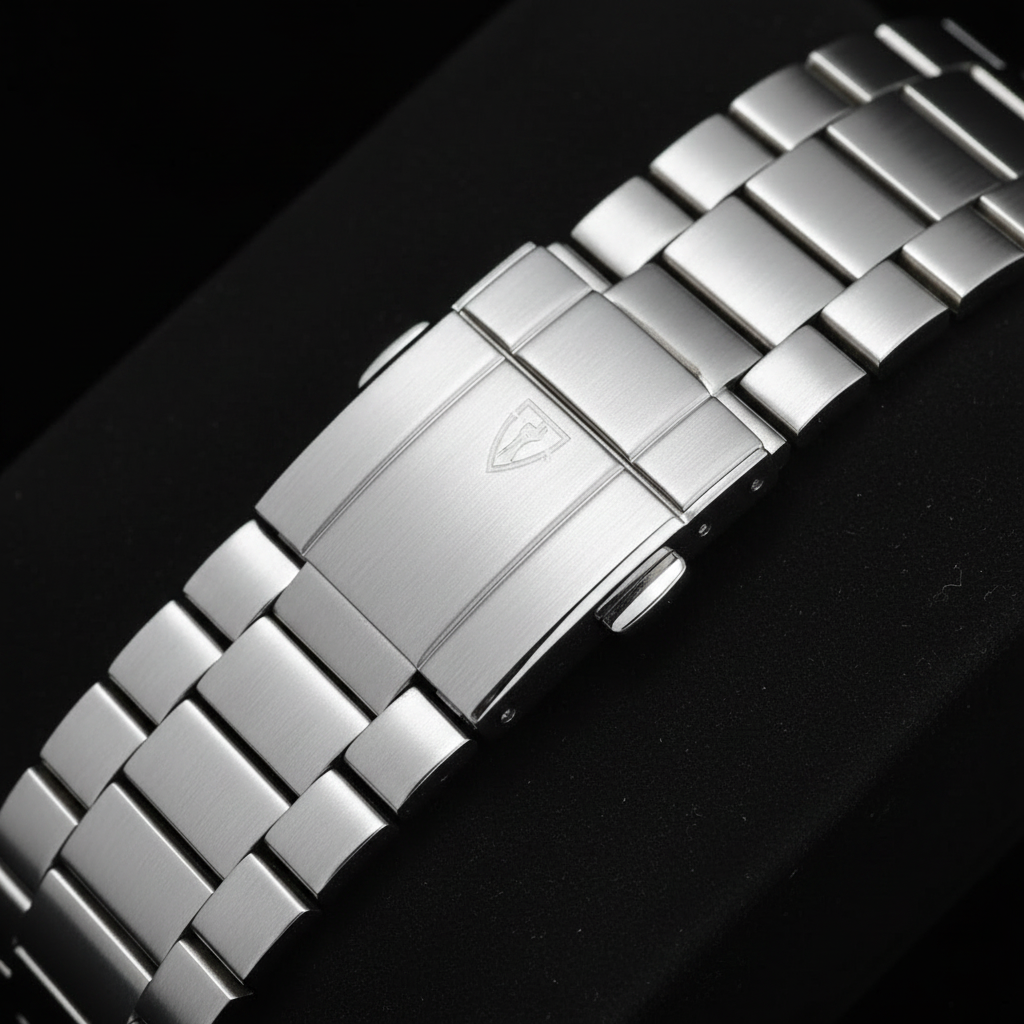 Reloj plateado - detalle eslabones