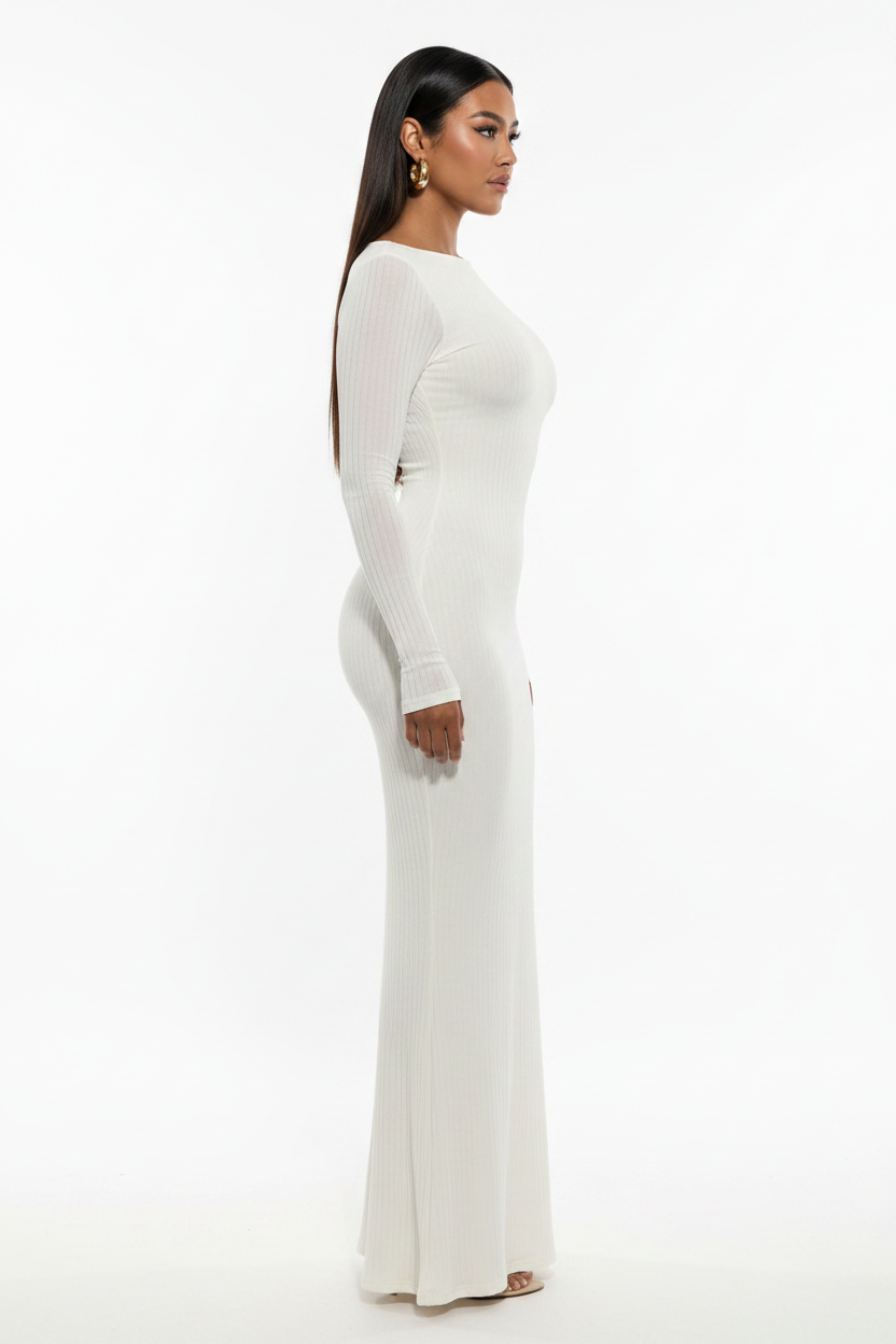Vestido blanco - perfil derecho